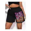 Slayr Slogan Graphic Elastic Waist Şort