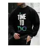 Slogan Graphic Drop Shoulder Sweatshirt Siyah