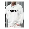 Slogan Graphic Sweatshirt Beyaz