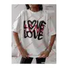 Slogan Unisex Yazılı Oversize Tshirt TWGWBR12