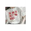 Slogan Unisex Yazılı Oversize Tshirt TWGWBR56