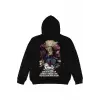 Smile Siyah Oversize Unisex Kapüşonlu Sweatshirt Hoodie