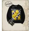 SMILEY Oversize Unisex Bisiklet Yaka Sweatshirt