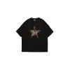 Starz Leopar Baskılı 24/1 Oversize Unisex Yıkamalı Siyah