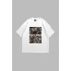 Stay Wild Leopar Baskılı 24/1 Oversize Unisex Beyaz