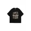 Stay Wild Leopar Baskılı 24/1 Oversize Unisex Siyah