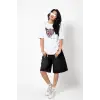 Stay Wild Leopar Siluet Baskılı Oversize Unisex Beyaz
