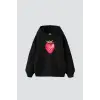 Strawberry Disco Baskılı Oversize Unisex Siyah