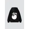 Sts. Eight Ball Baskılı Oversize Unisex Siyah