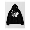 STUSSY BASKILI OVERSIZ SWEATSHIRT MODELLERİ Siyah