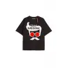 TEAM GROOM  Unisex Oversize Yazılı Tshirt SİYAH
