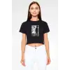The Cure Siyah Crop Top Tişört