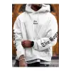 The Hope Renkli Baskılı Oversize Kapüşonlu Sweatshirt Beyaz