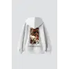 The Two Crowns Baskılı Oversize Unisex Premium Beyaz