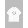 Thorny Heart Baskılı Oversize Unisex Beyaz