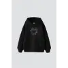 Thorny Heart Baskılı Oversize Unisex Siyah