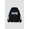 Thrasher Flam Baskılı Oversize Unisex Siyah