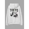 Tokyo Beyaz Oversize Kapüşonlu Sweatshirt