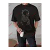 Unisex Akrep Baskılı Tshirt Siyah