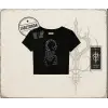Unisex Akrep Kadın Baby Tee Beyaz