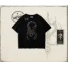 Unisex Akrep Oversize Unisex Tişört Beyaz