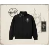 Unisex Alien Unisex Polo Yaka Yarım Fermuarlı Sweatshirt Beyaz