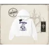 Unisex Baking Kadın Crop Kapşonlu Sweatshirt Beyaz