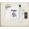 Unisex Baking Kadın Kayık Yaka Sweatshirt Beyaz