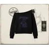 Unisex Baking Kadın Kayık Yaka Sweatshirt Beyaz