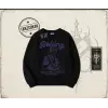 Unisex Baking Oversize Unisex Bisiklet Yaka Sweatshirt Beyaz