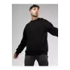 Unisex Basic Bisiklet Yaka Sweatshirt Siyah