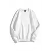 Unisex Basic Bisiklet Yaka Sweatshirt Trndz1418 Beyaz