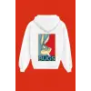 Unisex Beyaz Bugs Bunny Sırt Baskılı Sweatshirt