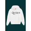 Unisex Beyaz Queen Baskılı Sweatshirt