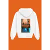 Unisex Beyaz Stranger Things Baskılı Sweatshirt