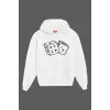 Unisex Beyaz Zar Baskılı Sweatshirt