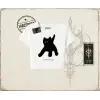 Unisex Black Cat Pixel Kadın Baby Tee Beyaz