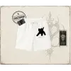 Unisex Black Cat Pixel Unisex Şort Beyaz