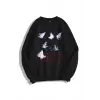Unisex Blessed Bisiklet Yaka Sweatshirt Siyah