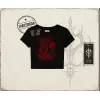 Unisex Born to Read Kadın Baby Tee Beyaz