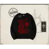 Unisex Born to Read Oversize Unisex Bisiklet Yaka Sweatshirt Beyaz
