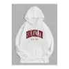 Unisex Brooklyn Baskılı Kapüşonlu Sweatshirt Beyaz