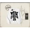 Unisex Cage Y2k Oversize Unisex Bisiklet Yaka Sweatshirt Beyaz
