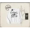 Unisex Celestial Sent Oversize Unisex Bisiklet Yaka Sweatshirt Beyaz