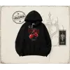 Unisex Cherries Oversize Unisex Kapşonlu Sweatshirt Beyaz