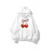 Unisex Cherry Ribbon Sweatshirt Beyaz