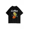 Unisex Coffee Siyah Tshirt
