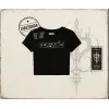 Unisex Cosmic Kadın Baby Tee Beyaz