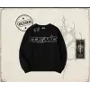 Unisex Cosmic Oversize Unisex Bisiklet Yaka Sweatshirt Beyaz