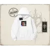 Unisex Dexter Cat Oversize Unisex Kapşonlu Sweatshirt Beyaz